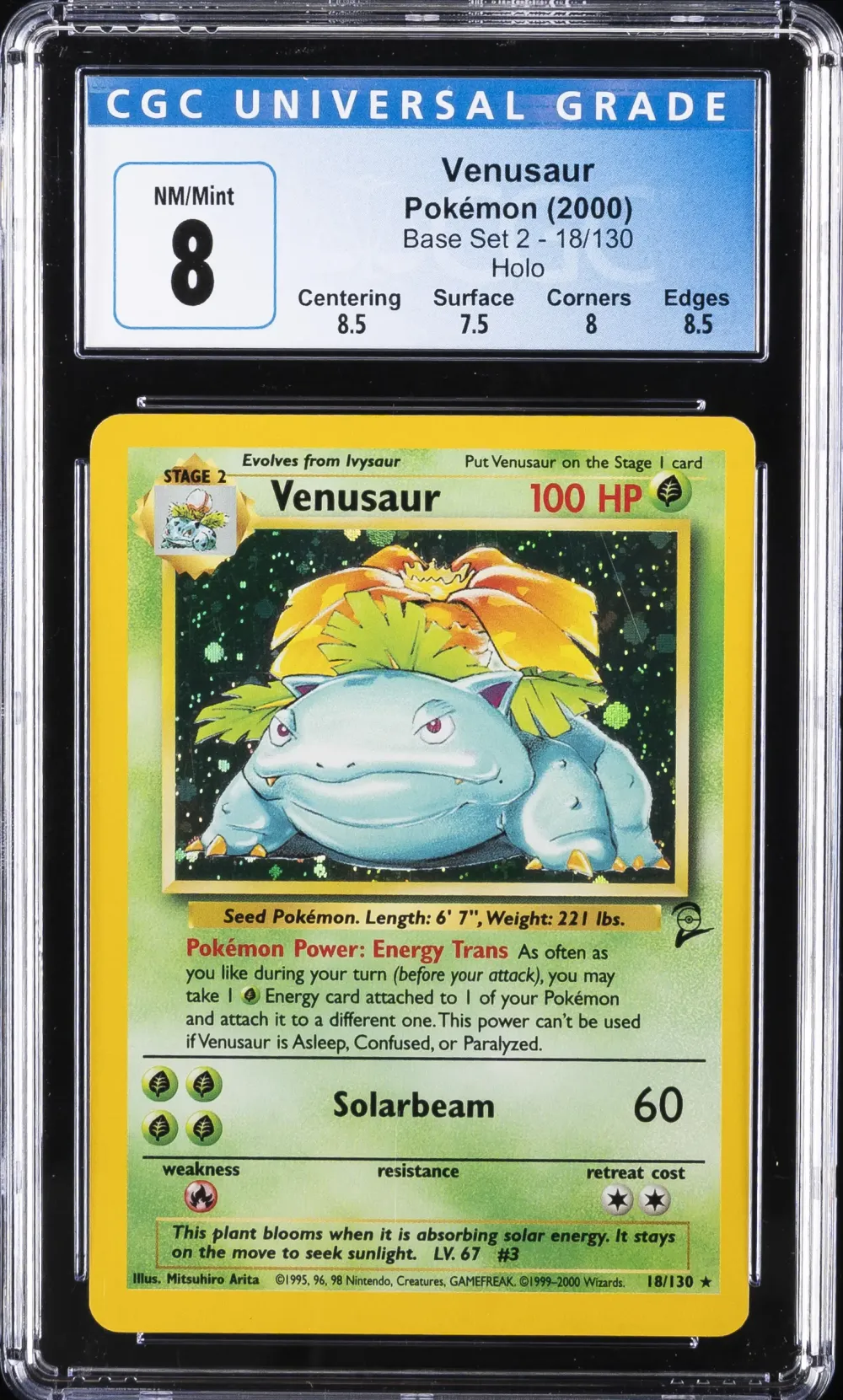 2000 #18 Venusaur-Holo CGC 8 Gam