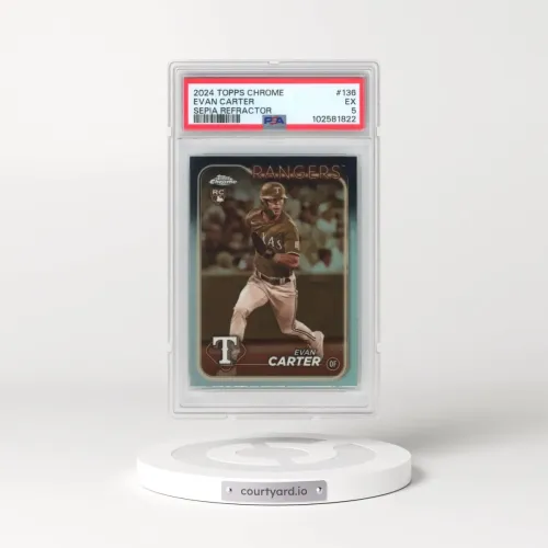 2024 Topps Chrome #136 Evan Carter - Sepia Refractor (PSA 5 EX)