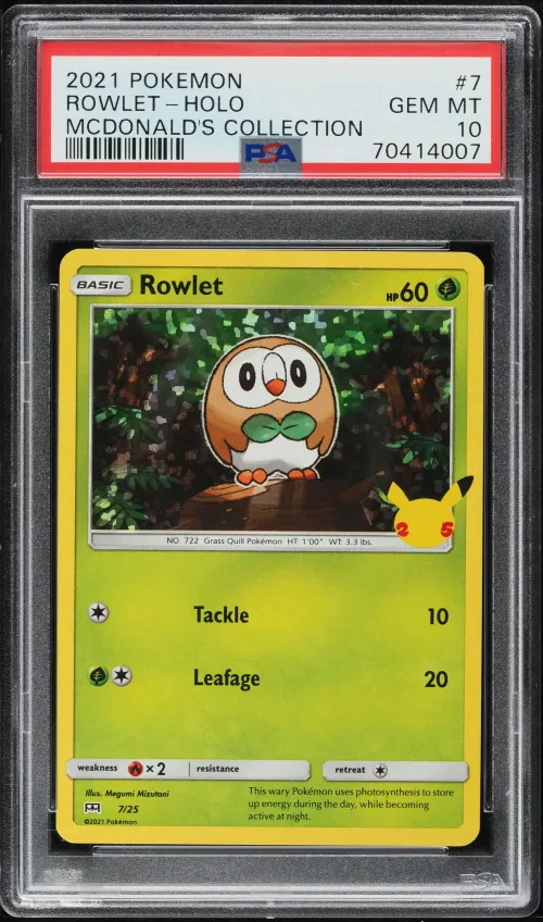2021 #7 Rowlet-Holo PSA 10 Mcdon