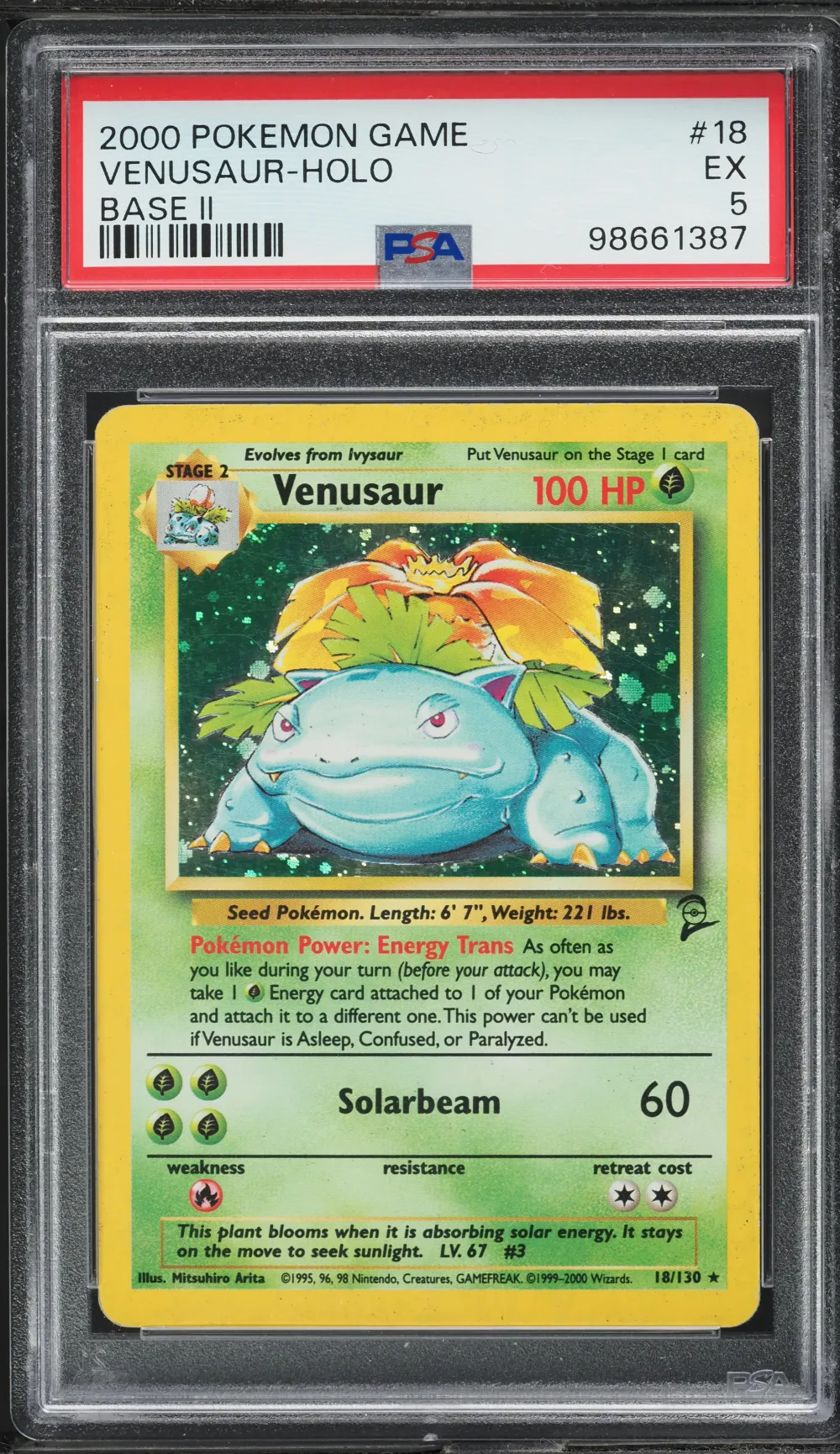 2000 #18 Venusaur-Holo PSA 5 Gam