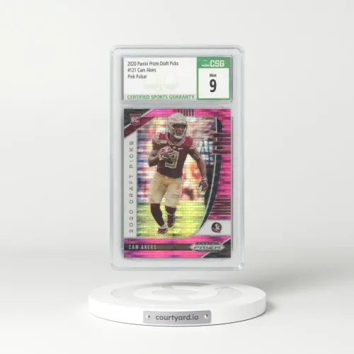 2020 Panini Prizm Draft Picks #121 Cam Akers - Pink Pulsar (CSG 9 MINT)