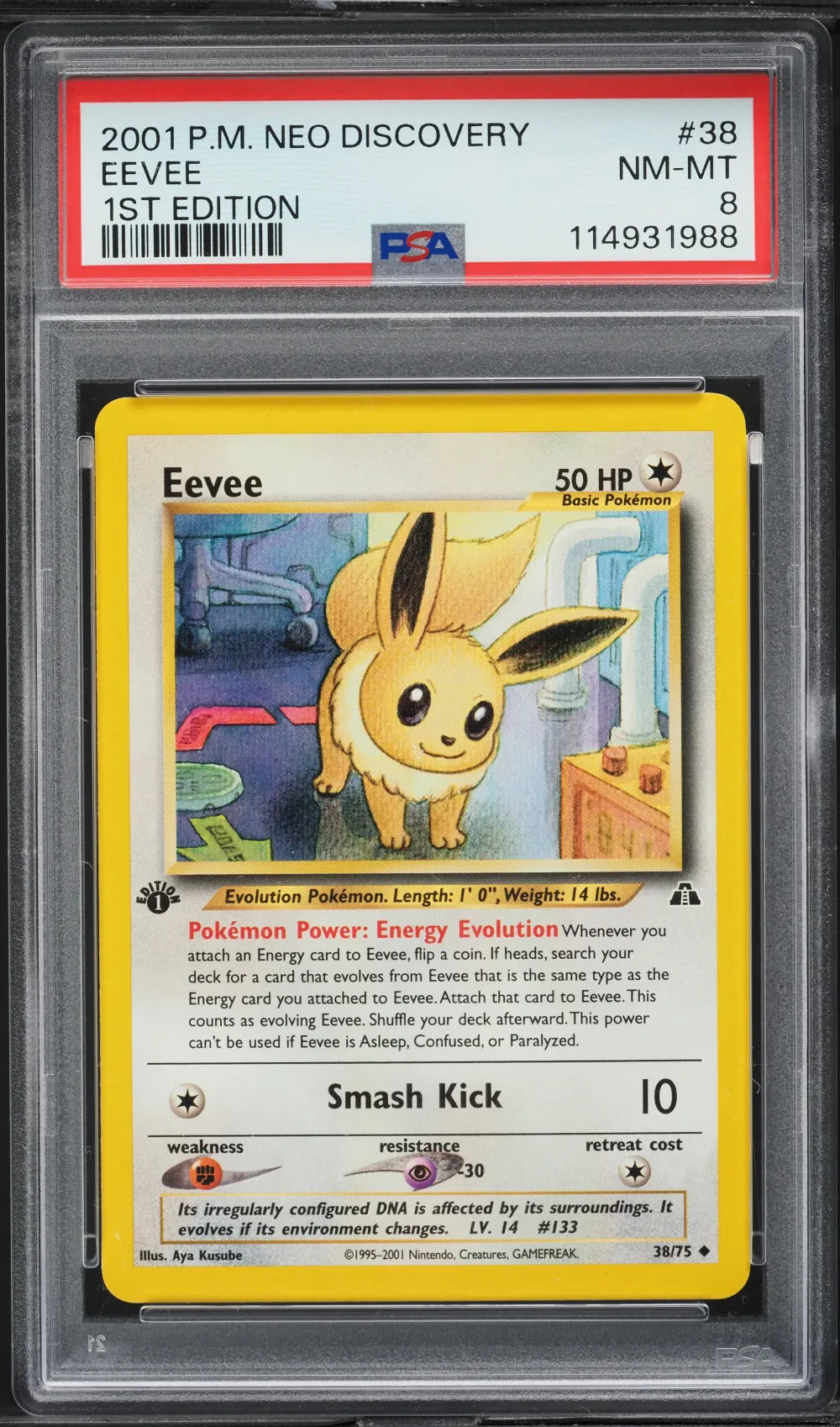2001 #38 Eevee 1st Edition PSA 8