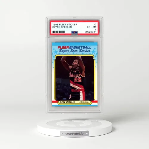 1988 Fleer Sticker #3 Clyde Drexler (PSA 6 EX-MT)