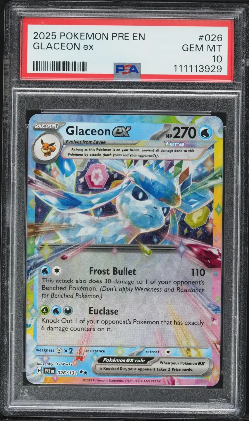 2025 #026 Glaceon EX PSA 10 Pre