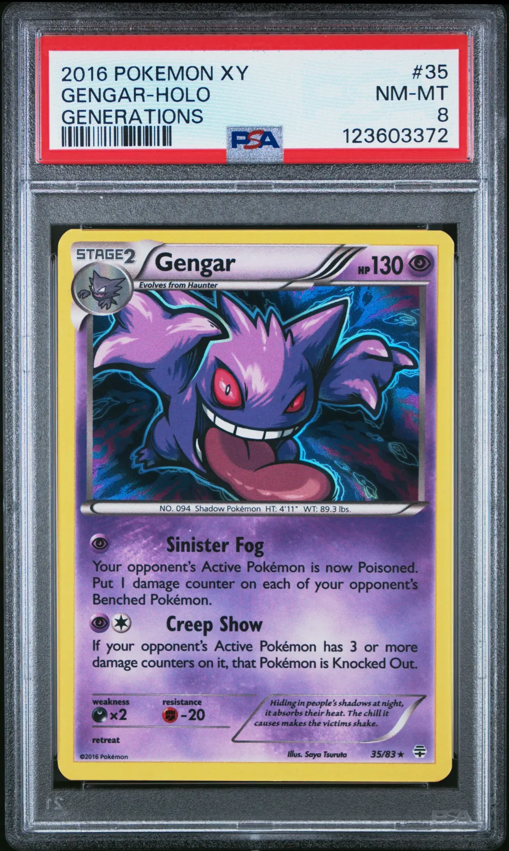2016 #35 Gengar-Holo PSA 8 XY Ge
