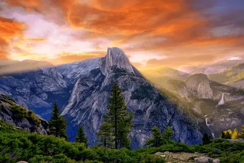 Half Dome Sunrise - Glacier Point Vista #2