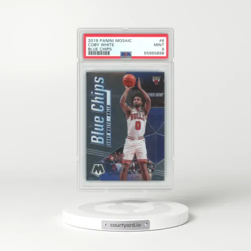 2019 Panini Mosaic Blue Chips #6 Coby White (PSA 9 MINT)