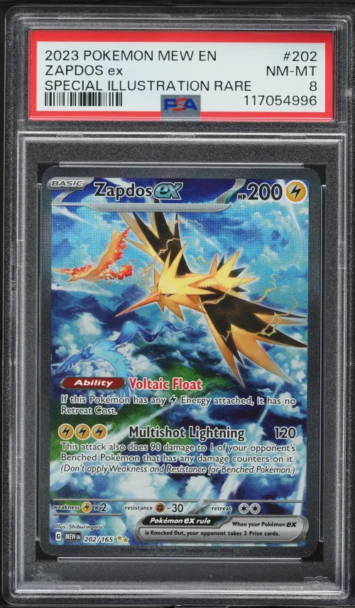 2023 #202 Zapdos EX PSA 8 Mew EN