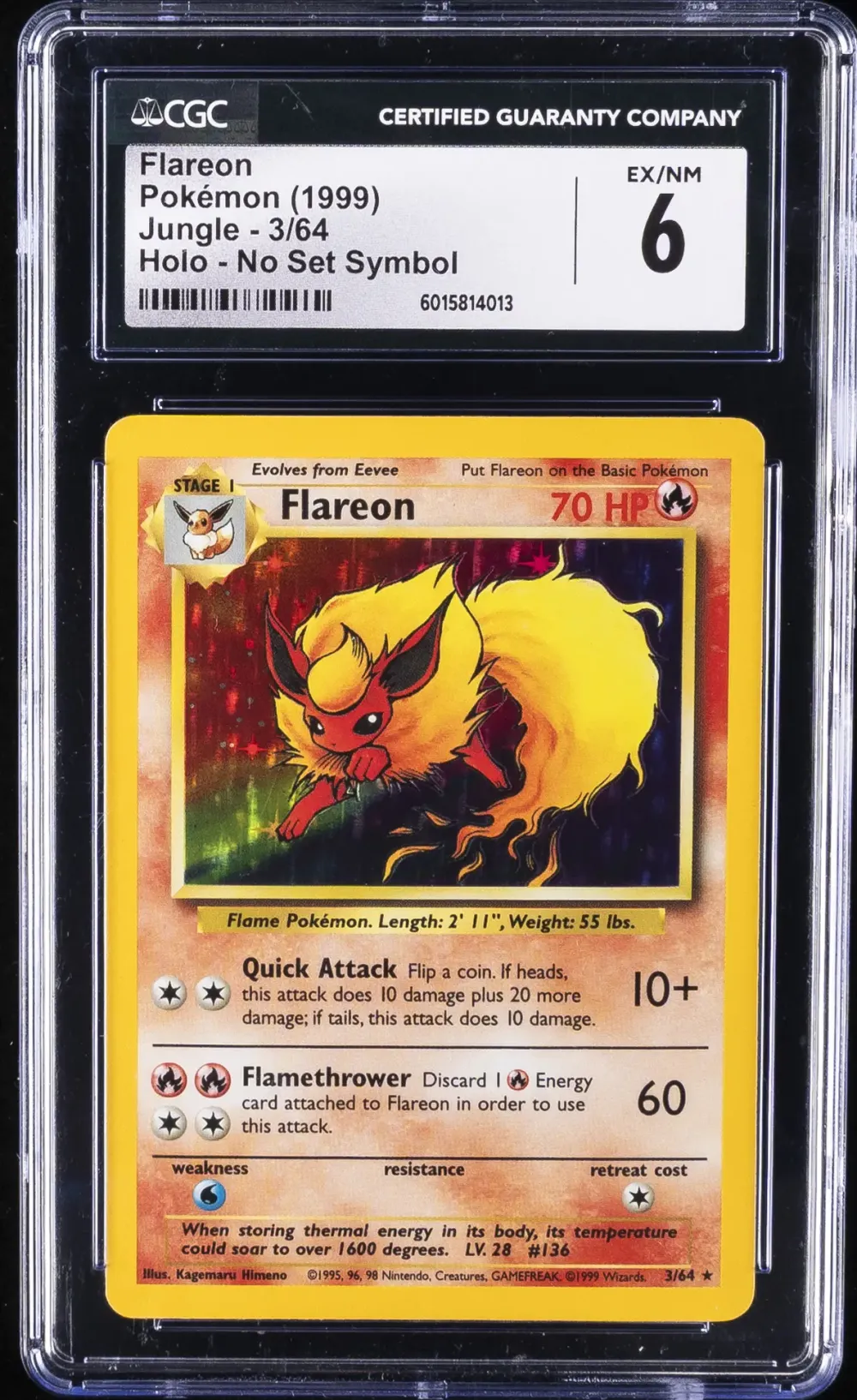 1999 #3 Flareon-Holo CGC 6 Jungl