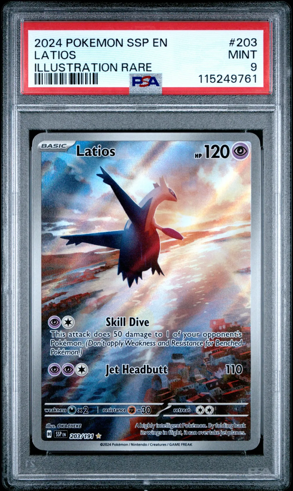 2024 #203 Latios PSA 9 Ssp EN-Su