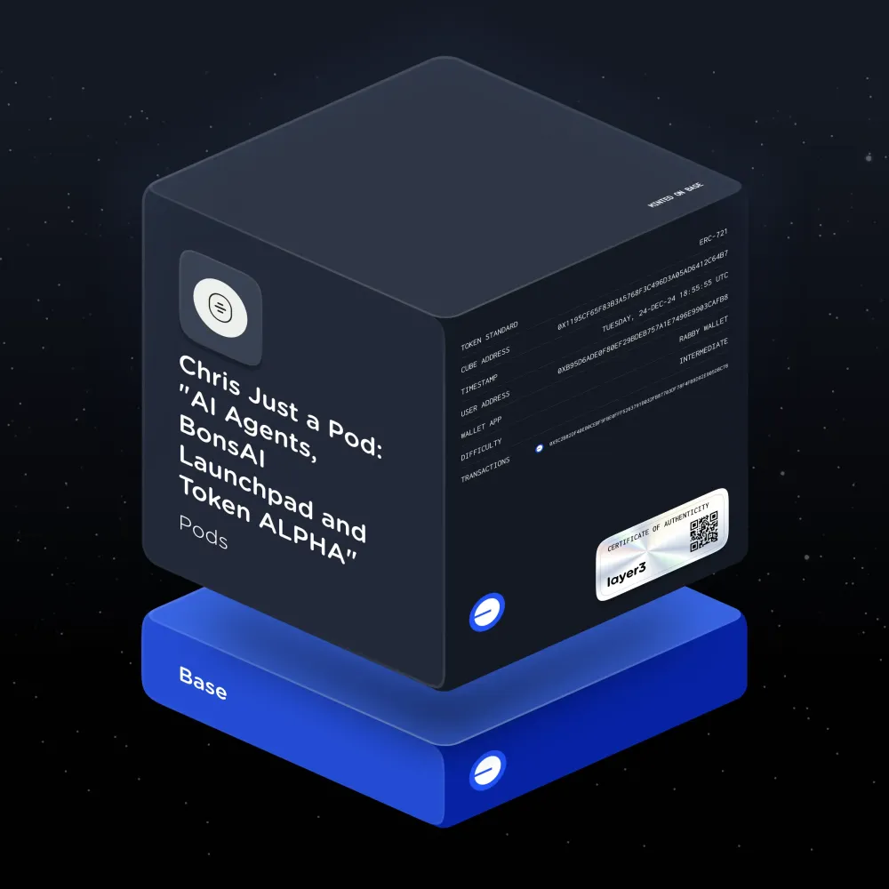 Chris Just a Pod: "AI Agents, BonsAI Launchpad and Token ALPHA" #7626106