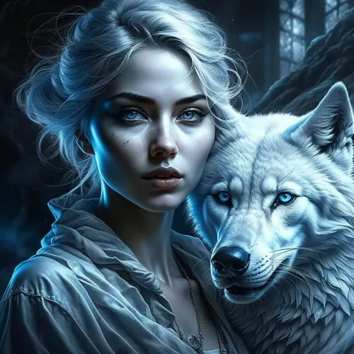 Mystical Unity: Girl and She-Wolf #1