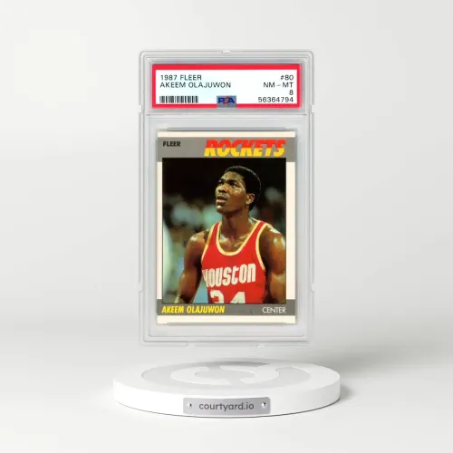 1987 Fleer #80 Akeem Olajuwon (PSA 8 NM-MT)