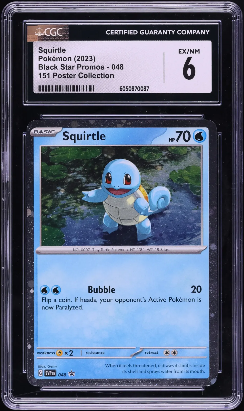2023 #048 Squirtle CGC 6 Black S