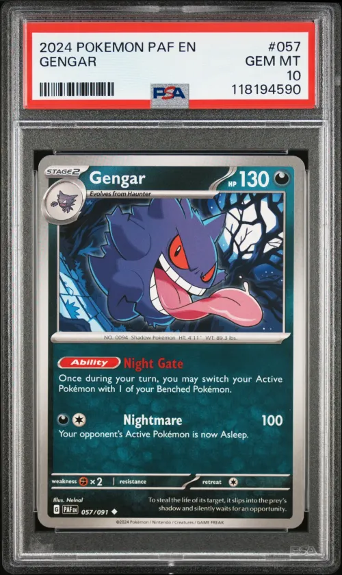 2024 #057 Gengar PSA 10 Paf EN-P