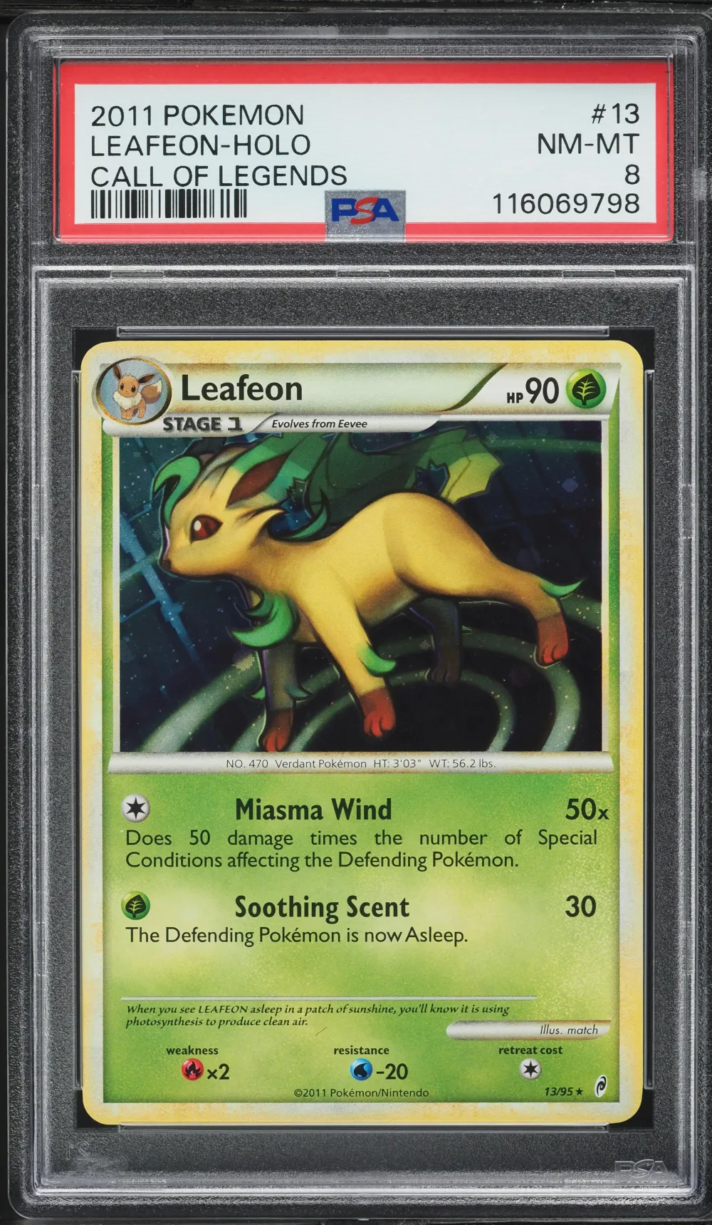 2011 #13 Leafeon-Holo PSA 8 Call