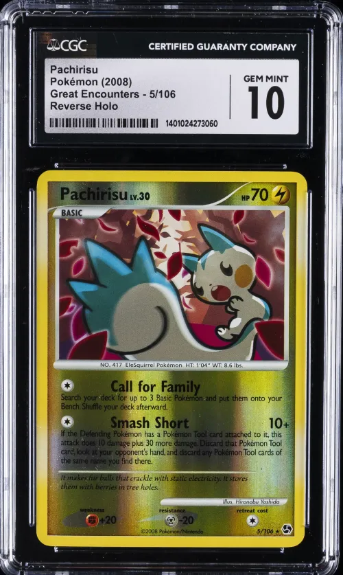 2008 #5 Pachirisu CGC 10 Gem Min