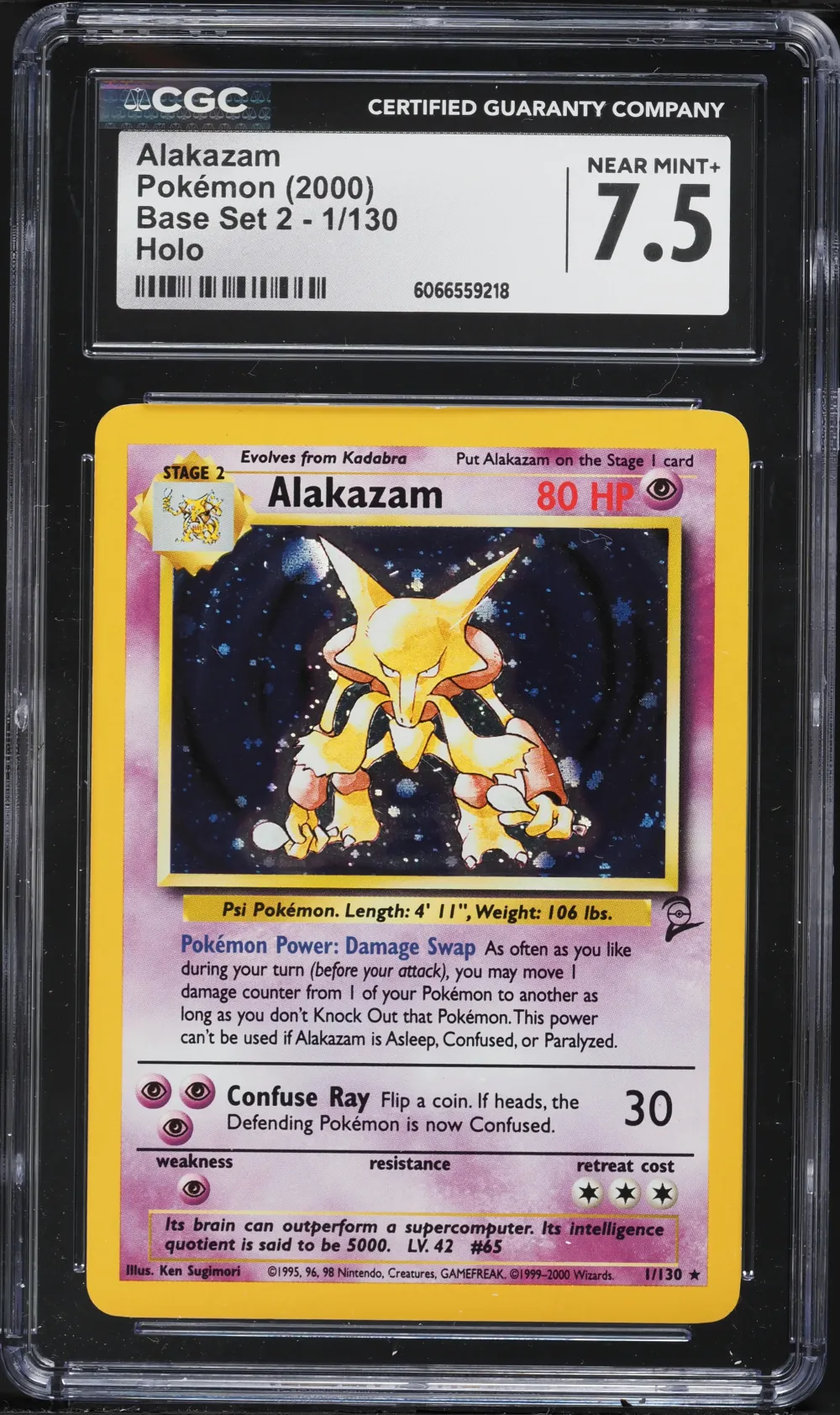 2000 #1 Alakazam-Holo CGC 7.5 Ga