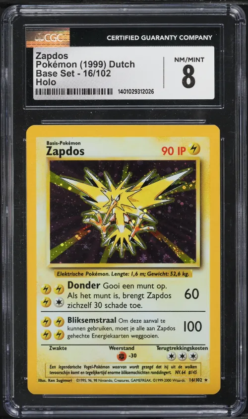 2000 #16 Zapdos CGC 8 Base Set -