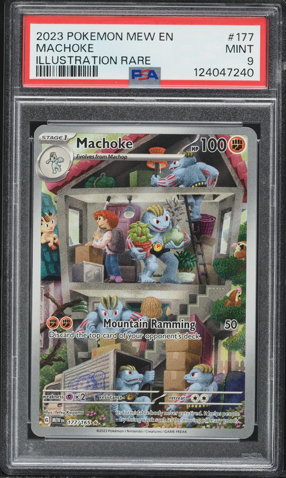 2023 #177 Machoke PSA 9 Mew EN-1