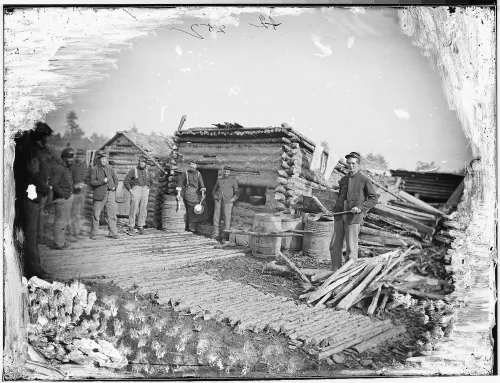 Camp Scene, Showing Company Kitchen #219