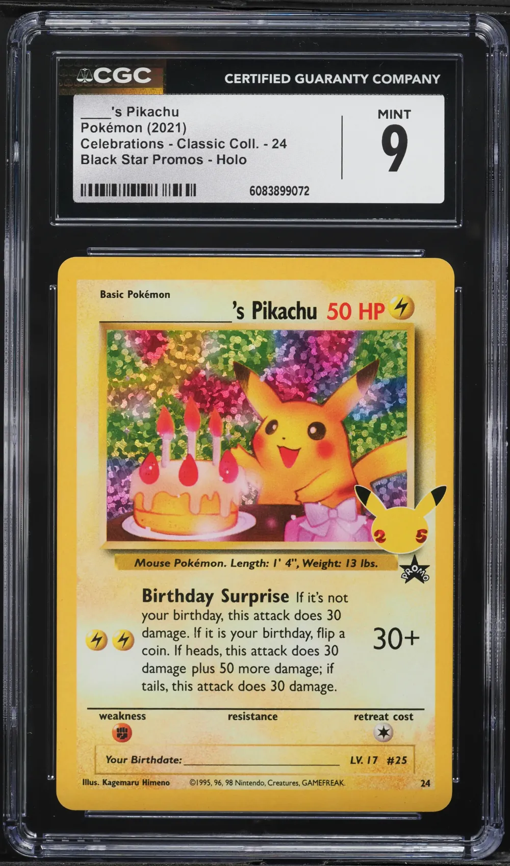 2021 #24 Birthday Pikachu-Holo C
