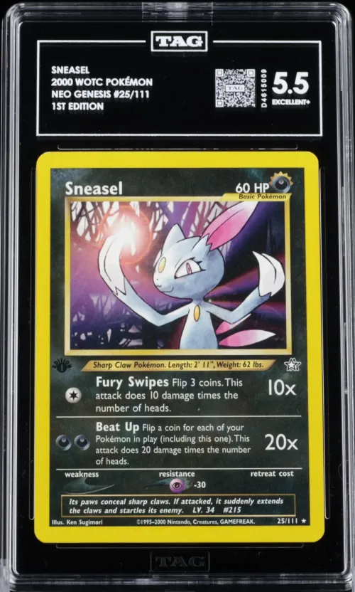 2000 #025 SNEASEL TAG 5.5 POKEMO