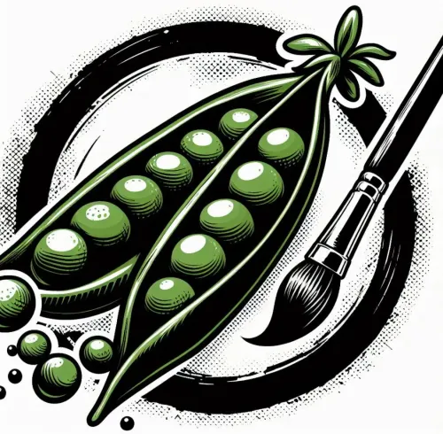 Double pod green peas sketched circle by Erbsenzaehler #8