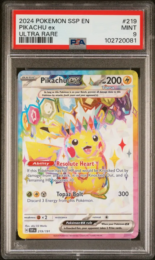 2024 #219 Pikachu EX PSA 9 Ssp E