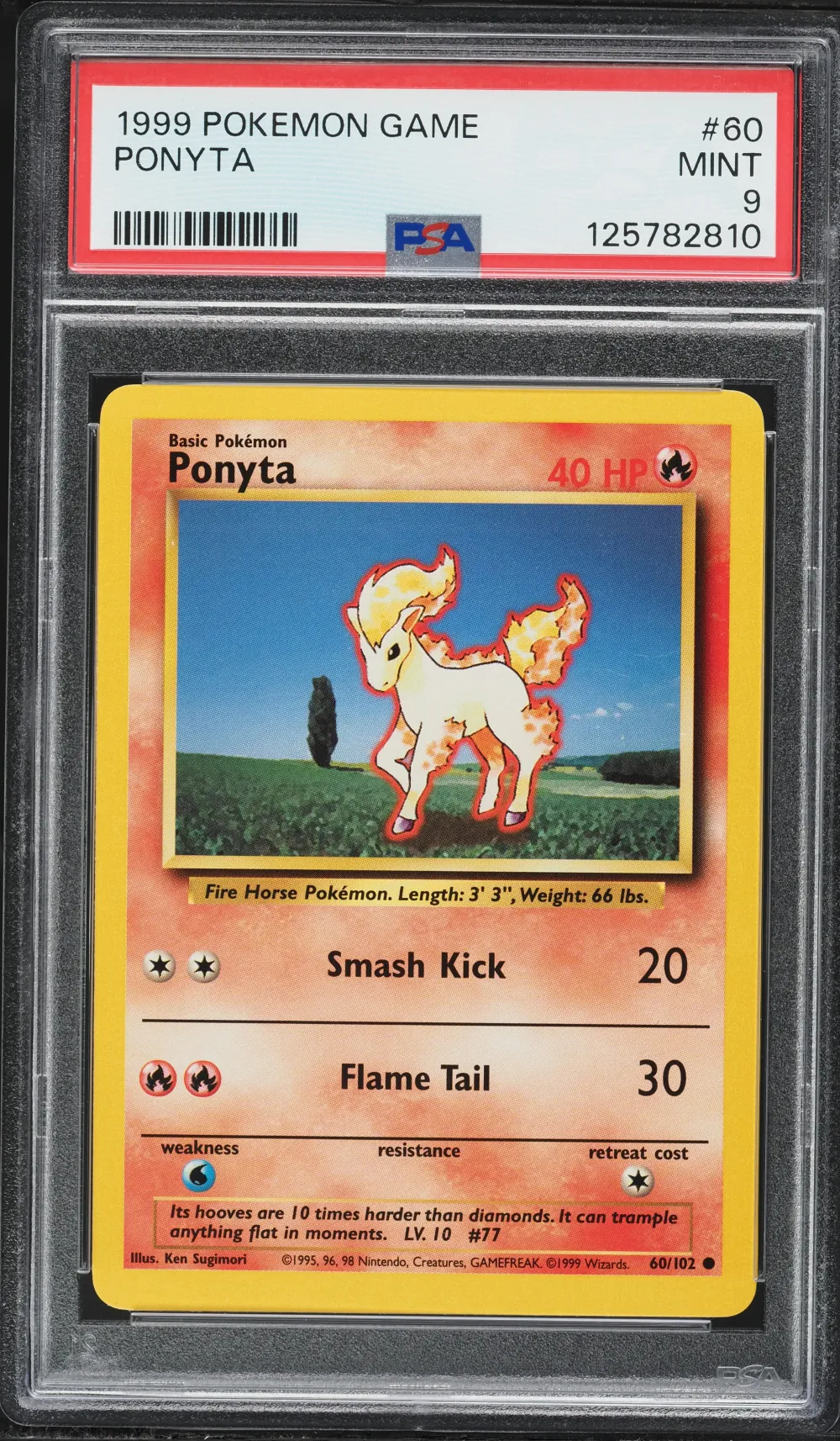 1999 #60 Ponyta PSA 9 Game Pokem