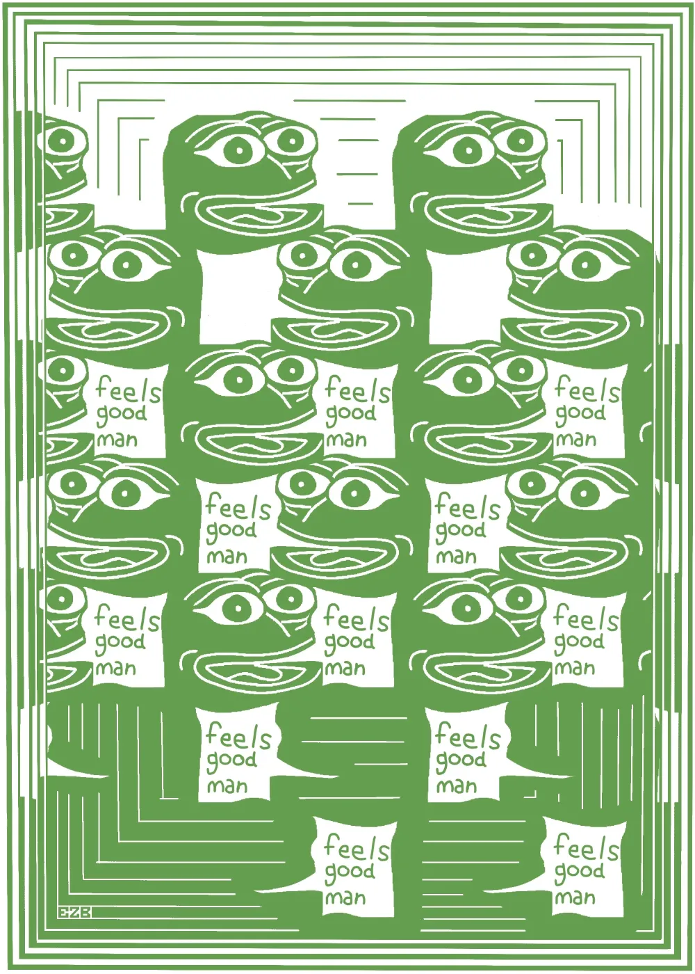 Regular Division of the Plane I (Green Frogs) #106