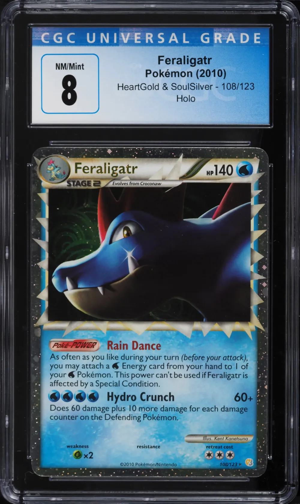2010 #108 Feraligatr-Holo CGC 8 