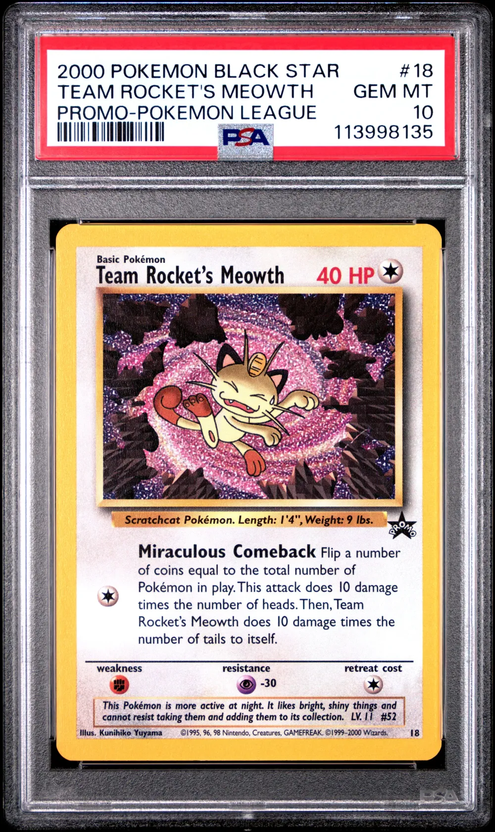 2000 #18 Team Rocket's Meowth PS