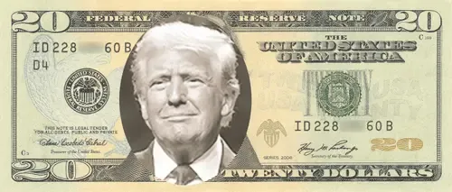 20 Trump dollar bill #8