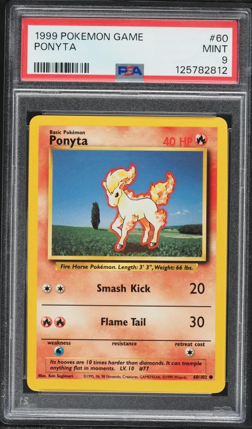 1999 #60 Ponyta PSA 9 Game Pokem