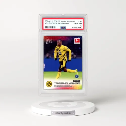 2020 Topps Now Bundesliga #45 Youssoufa Moukoko (PSA 10 GEM MINT)