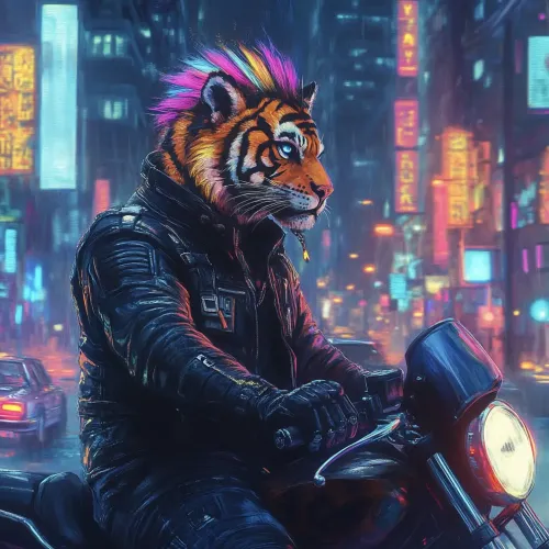 Biker in cyberpunk style ＃1