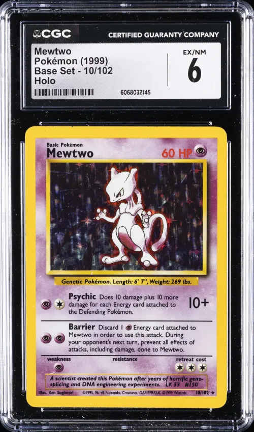 1999 #10 Mewtwo-Holo CGC 6 Game 