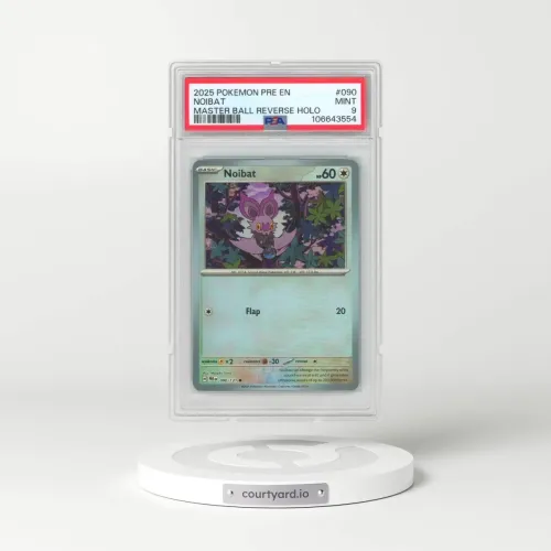 2025 Pokémon Pre EN-Prismatic Evolutions #090 Noibat - Reverse Holo Master Ball (PSA 9 MINT)