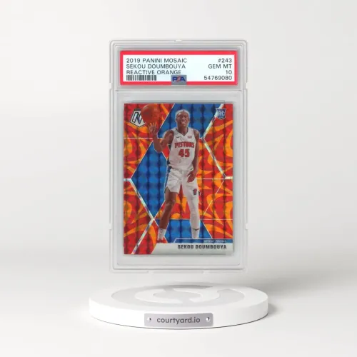 2019 Panini Mosaic #243 Sekou Doumbouya - Reactive Orange (PSA 10 GEM MINT)
