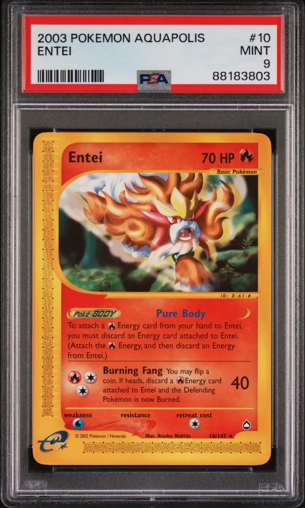 2003 #10 Entei PSA 9 Aquapolis P