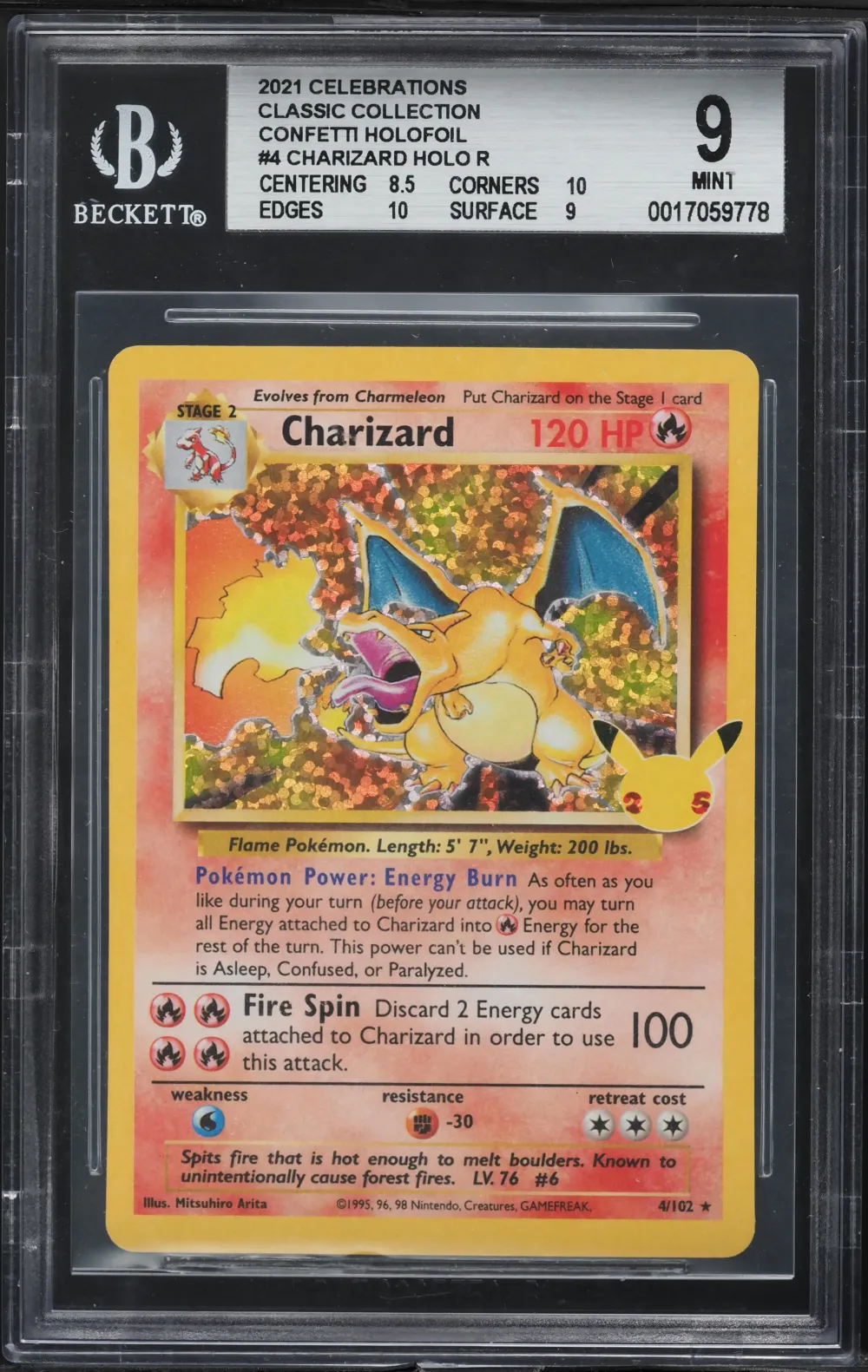 2021 #4 Charizard-Holo BGS 9 Cel
