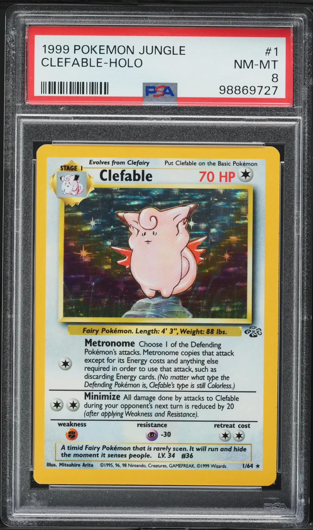 1999 #1 Clefable-Holo PSA 8 Jung