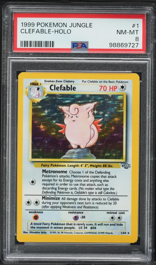 1999 #1 Clefable-Holo PSA 8 Jung