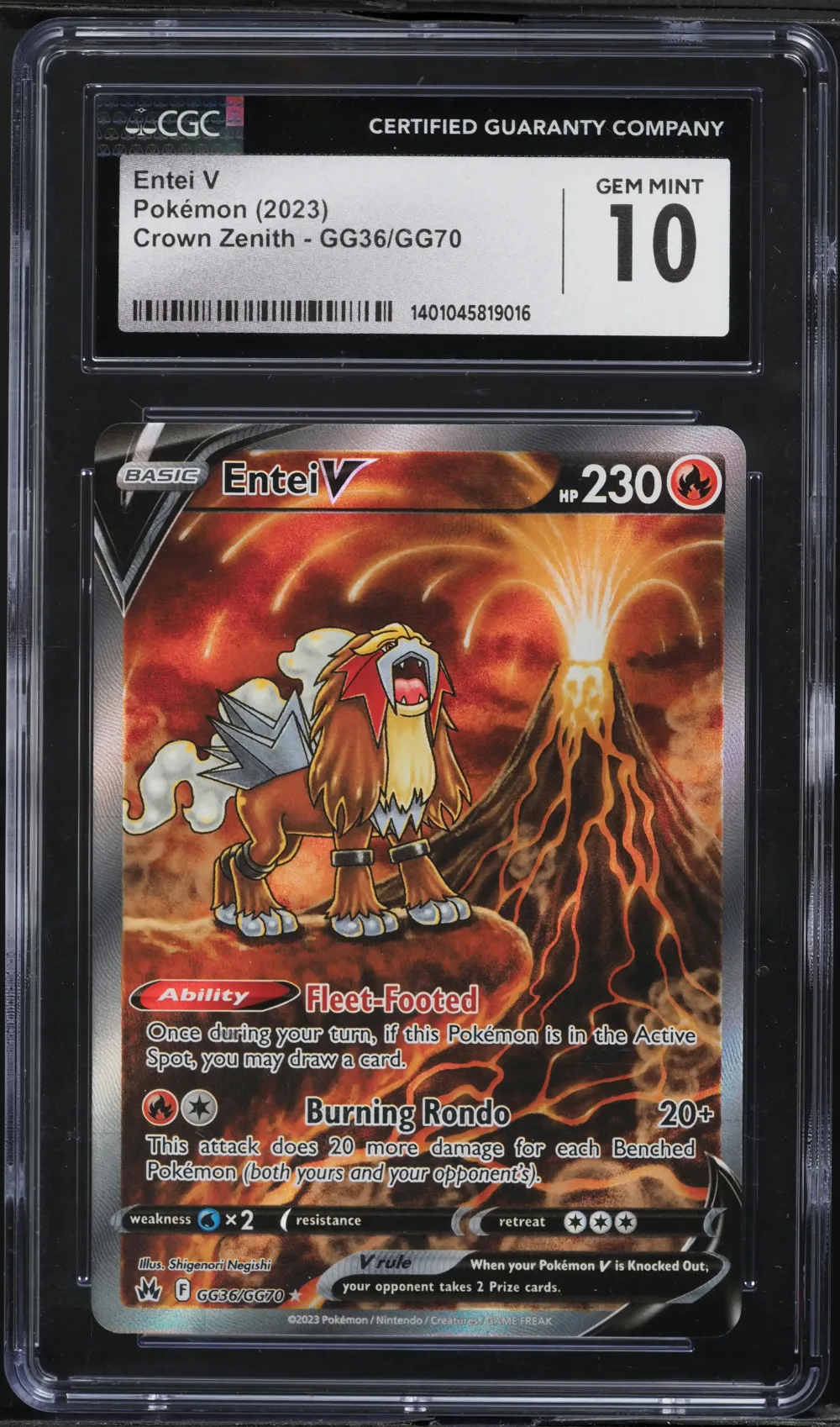 2023 #GG36 Full Art/Entei V CGC 