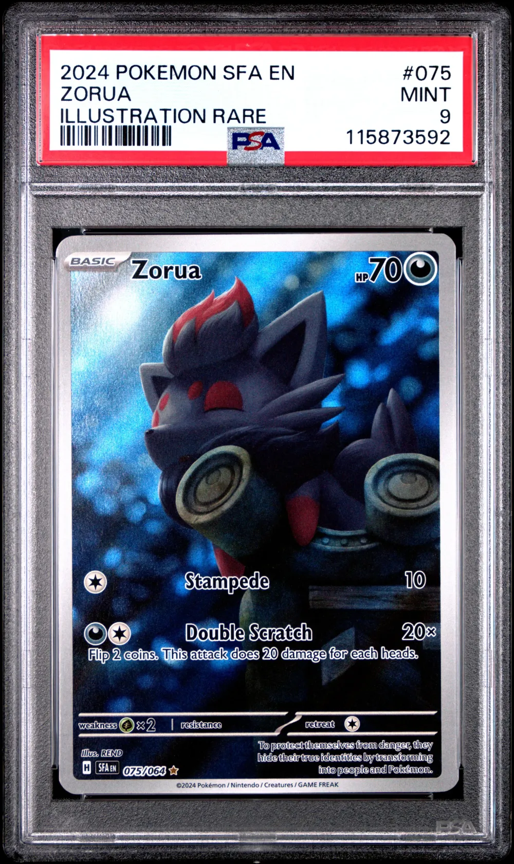 2024 #075 Zorua PSA 9 Sfa EN-Shr