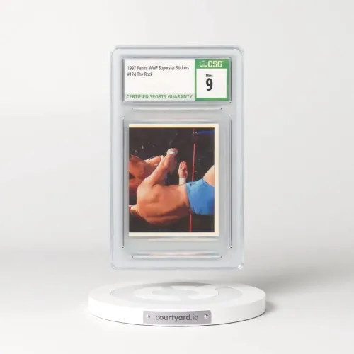 1997 Panini WWF Superstar Stickers #124 The Rock (CSG 9 MINT)