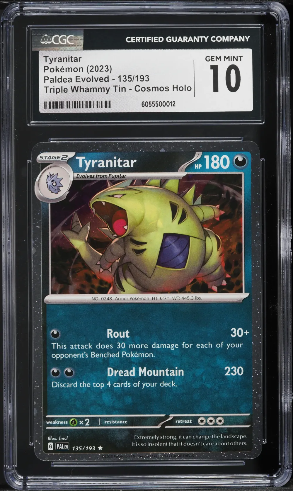 2023 #135 Tyranitar CGC 10 Pal E