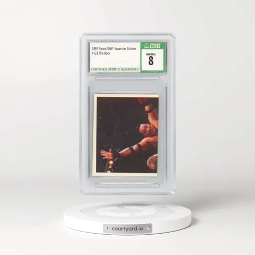 1997 Panini WWF Superstar Stickers #123 The Rock (CSG 8 NM-MT)