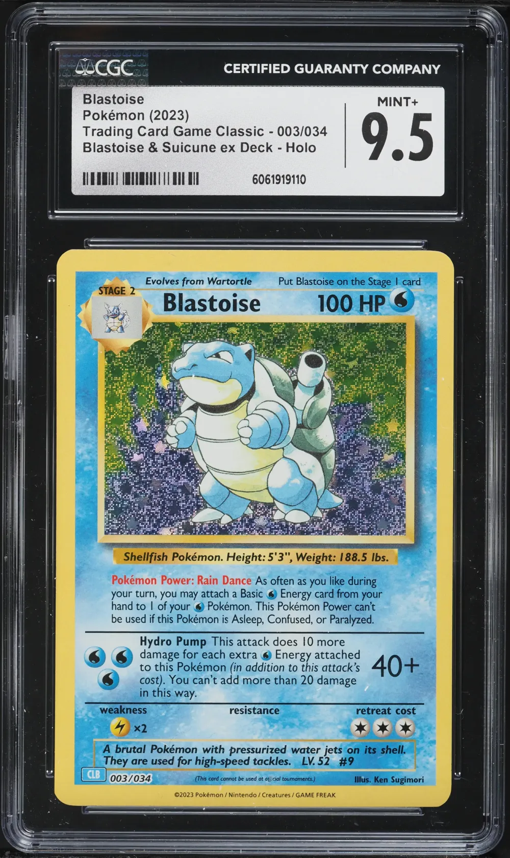 2023 #3 Blastoise CGC 9.5 Clb-Tr